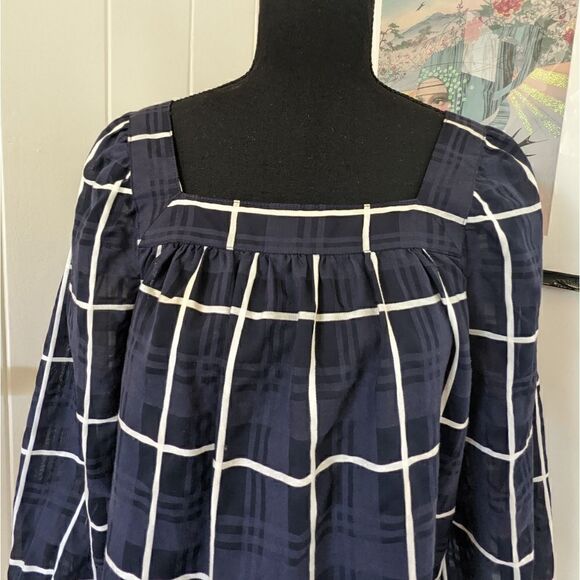 J. Crew Peasant Top 4 Nautical Coastal Cowgirl Preppy Academia Sailor Chic - Picture 4 of 14